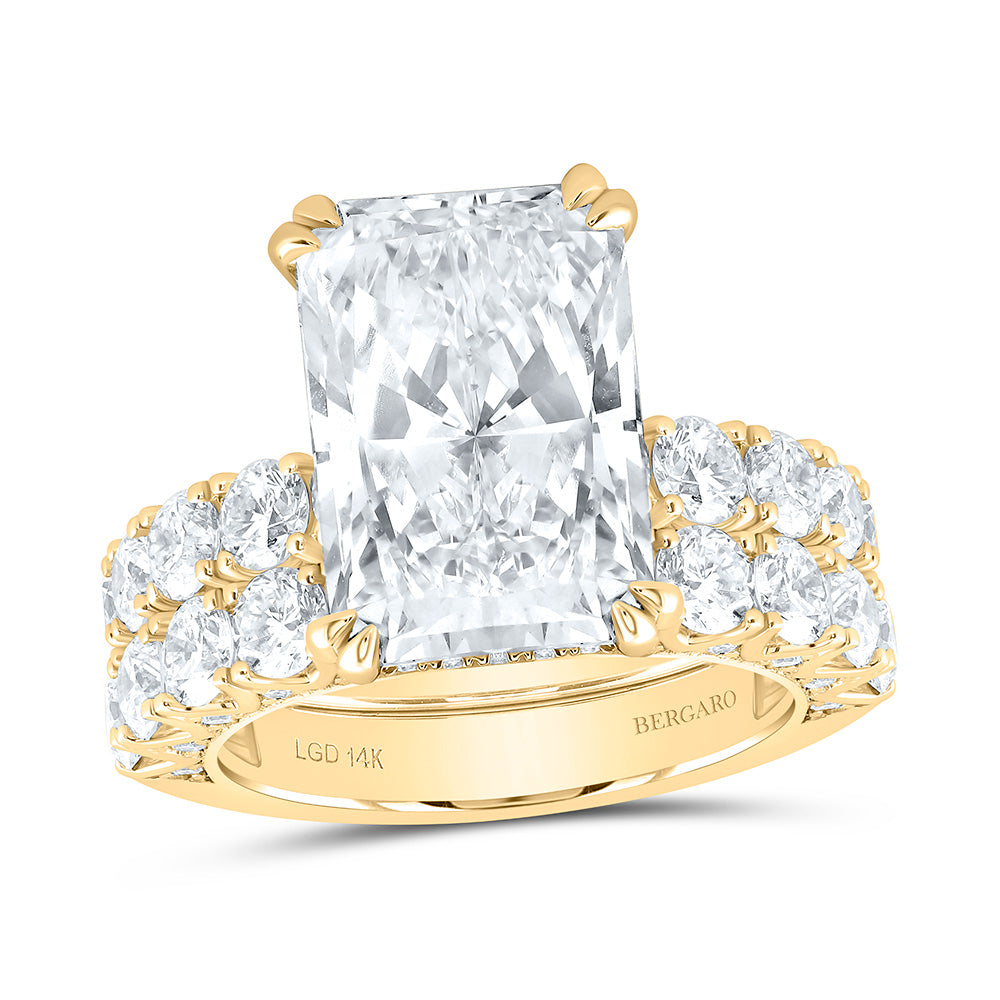 14K Yellow Gold 12 Cttw Lab Grown Diamond 8 Cttw Center Radiant Engagement Ring