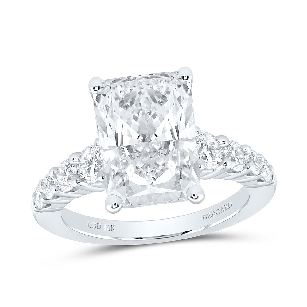 14K Yellow Or White Gold 5 3/4 Cttw Lab Grown Diamond 5 Cttw Center Radiant Engagement Ring