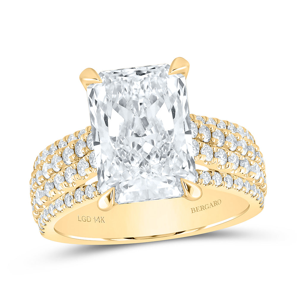 14K Yellow Or White Gold 6 Cttw Lab Grown Diamond 5 Cttw Center Radiant Engagement Ring