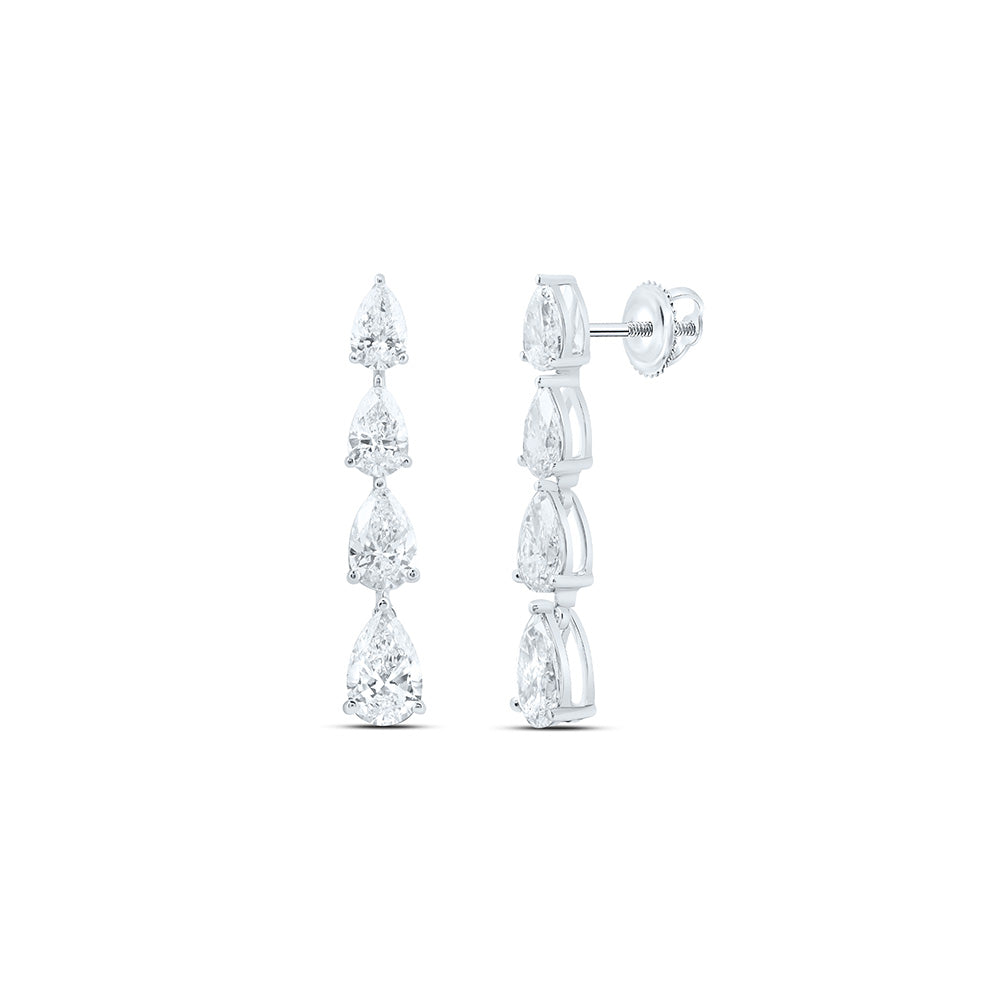 14K Yellow Or White Gold 3 Cttw Lab Grown Diamond Fashion Pear Dangling Earring
