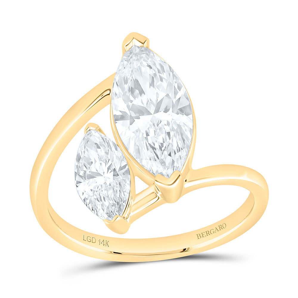 14K Yellow Gold 2 3/4 Cttw Lab Grown Diamond Fashion Marquise Ring