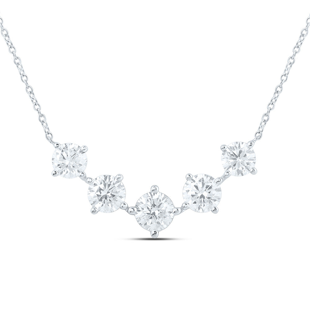 14K Yellow Or White Gold 1 7/8 Cttw Lab Grown Diamond Fashion Round Necklace (18 Inch)