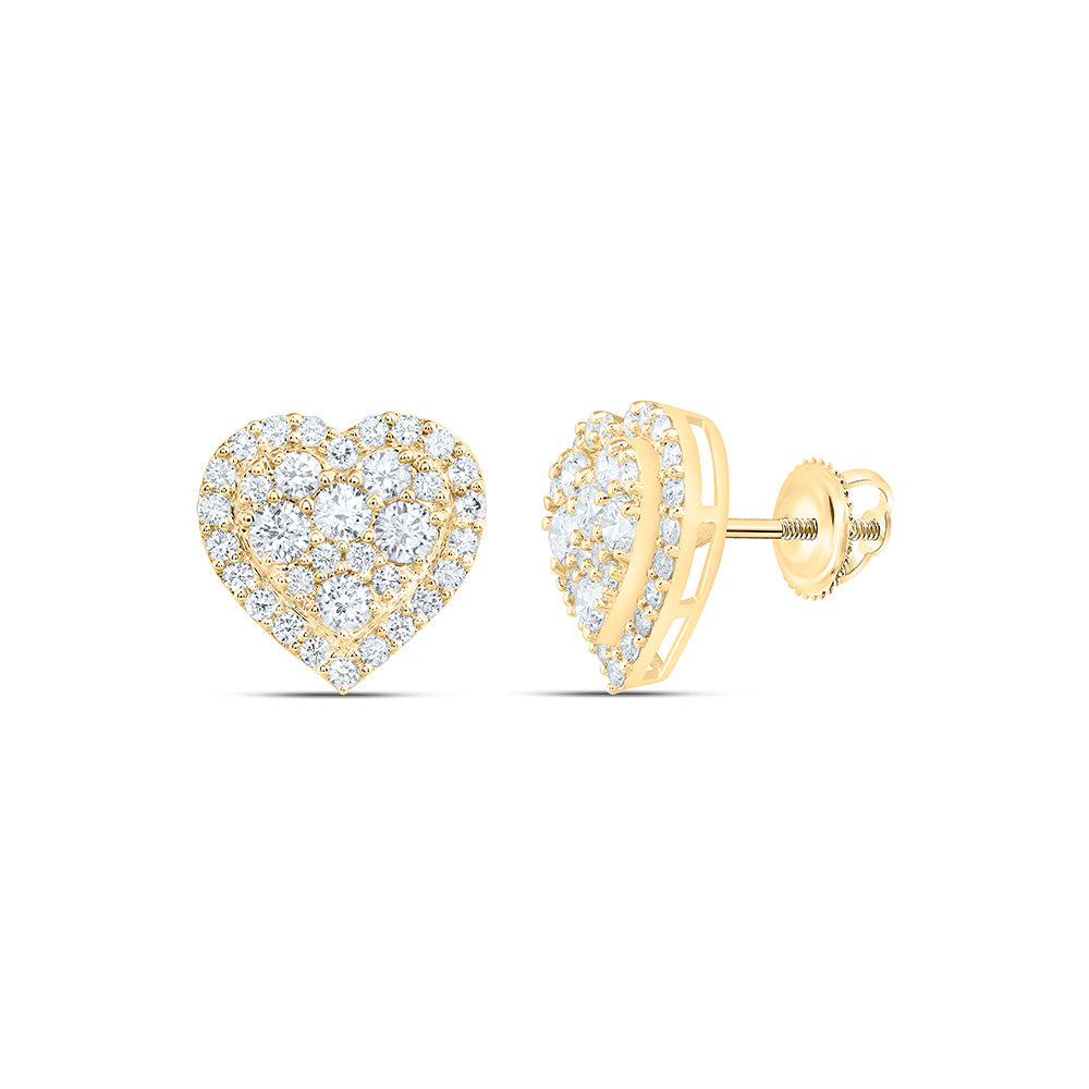 10K Yellow Gold 1 Cttw Lab Grown Diamond Fashion Heart Earring