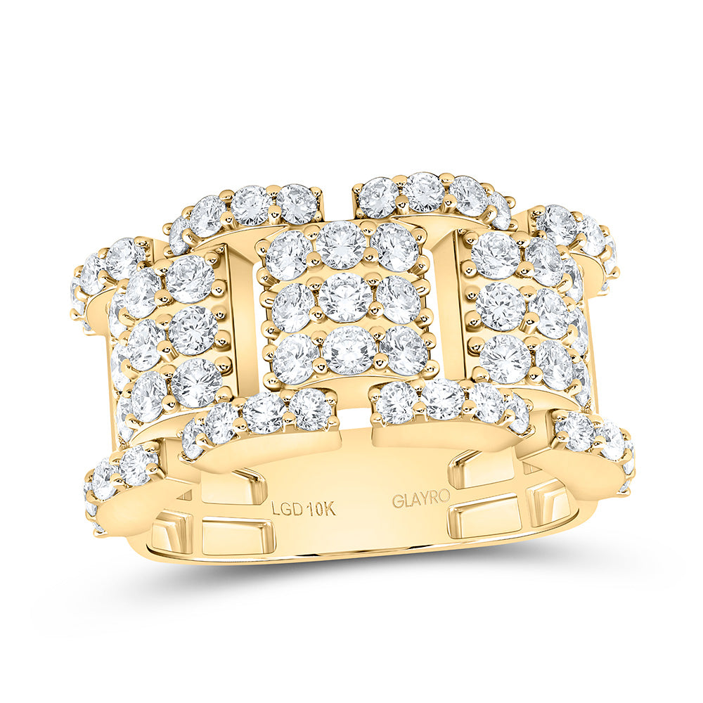 10K Yellow Gold 2 1/2 Cttw Lab Grown Diamond Mens Band
