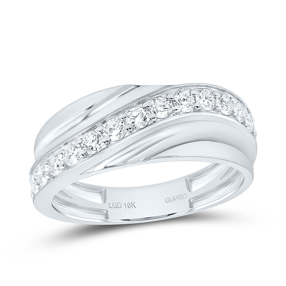 10K Yellow Or White Gold 3/4 Cttw Lab Grown Diamond Mens Band