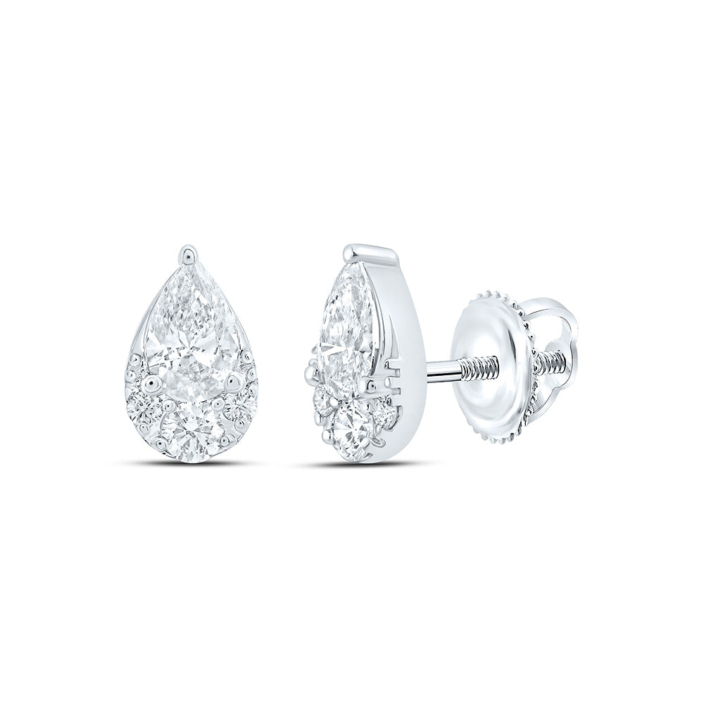 10K Yellow Or White Gold 5/8 Cttw Lab Grown Diamond Fashion Pear Earring