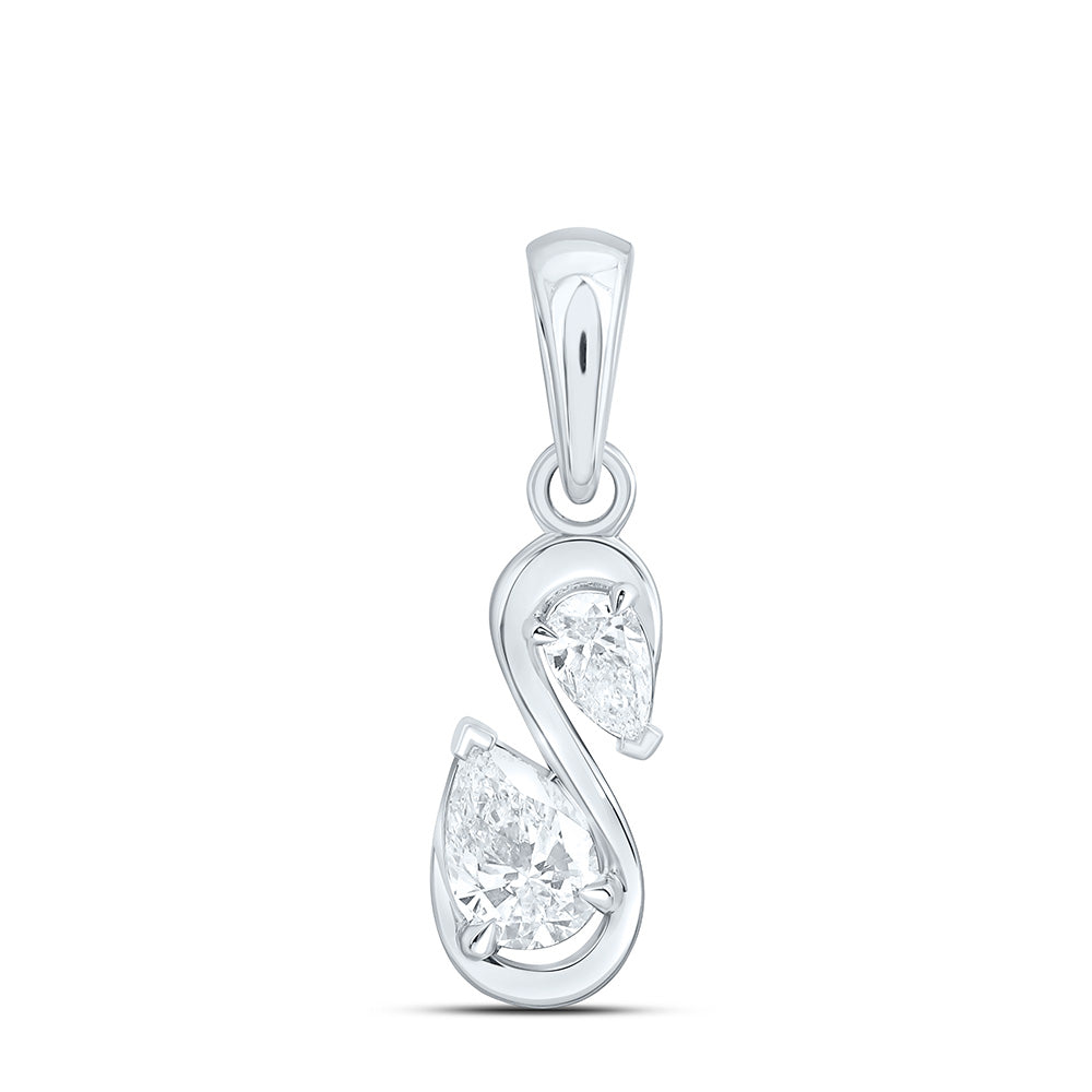 14K Yellow Or White Gold 3/4 Cttw Lab Grown Diamond Fashion Pear Pendant