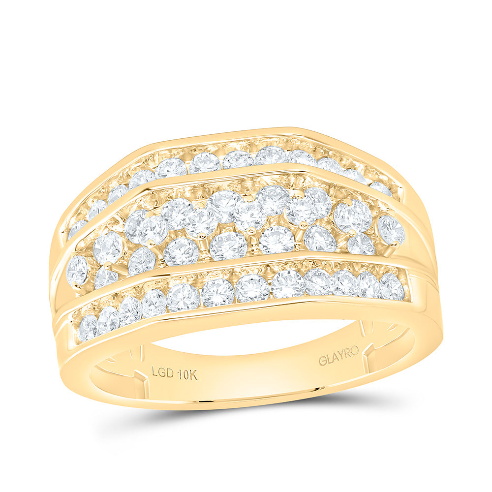 10K Yellow Gold 1 5/8 Cttw Lab Grown Diamond Mens Band