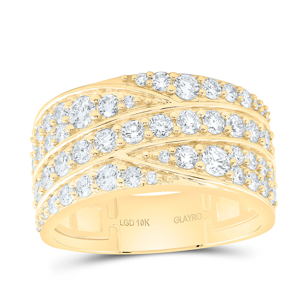 10K Yellow Gold 2 Cttw Lab Grown Diamond Mens Band