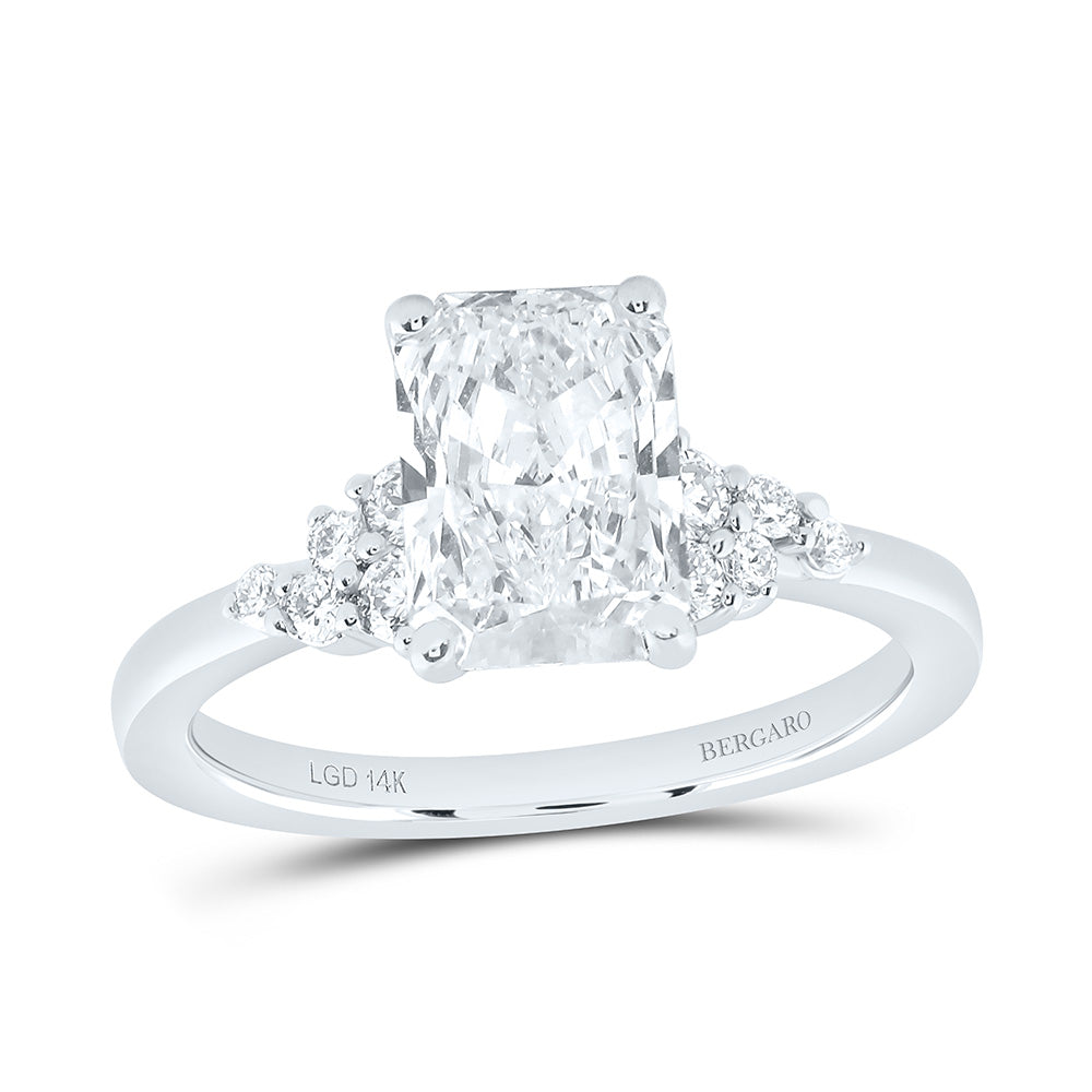 14K Yellow Or White Gold 2 1/4 Cttw Lab Grown Diamond 2 Cttw Center Radiant Engagement Ring