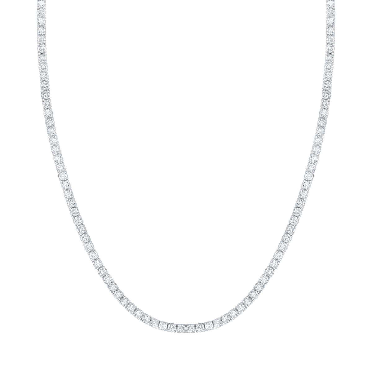 14K Yellow Or White Gold 15 Cttw Lab Grown Diamond Fashion Round Tennis Necklace (16 Inch)