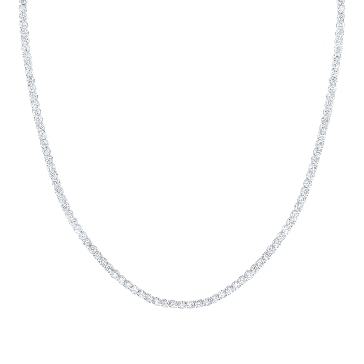 14K Yellow Or White Gold 20 1/2 Cttw Lab Grown Diamond Fashion Round Tennis Necklace (16 Inch)