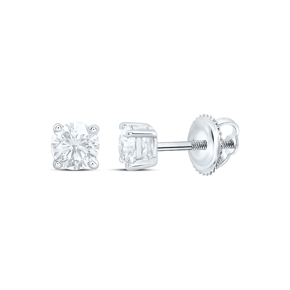 10K Yellow Or White Gold 1/2 Cttw Lab Grown Diamond Round Solitaire Earring
