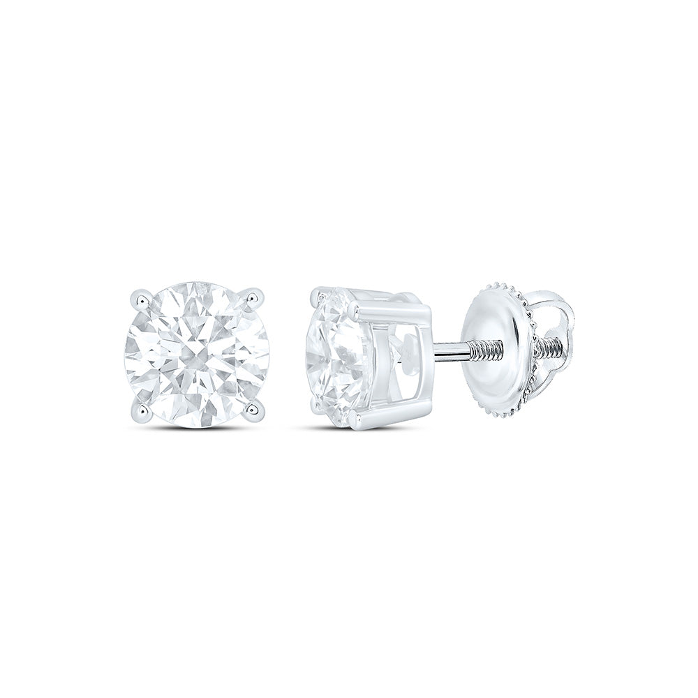 10K Yellow Or White Gold 1 1/2 Cttw Lab Grown Diamond Round Solitaire Earring