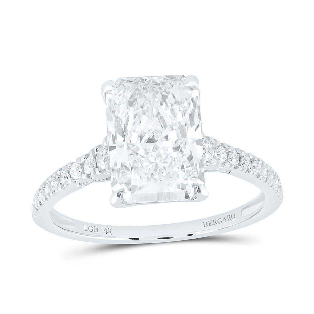 14K Yellow Or White Gold 3 3/8 Cttw Lab Grown Diamond 3 Cttw Center Radiant Engagement Ring