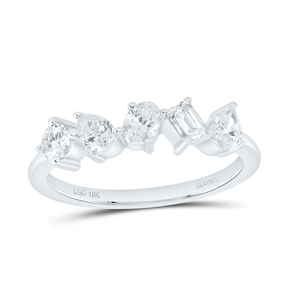 10K Yellow Or White Gold 3/4 Cttw Lab Grown Diamond Fashion Band