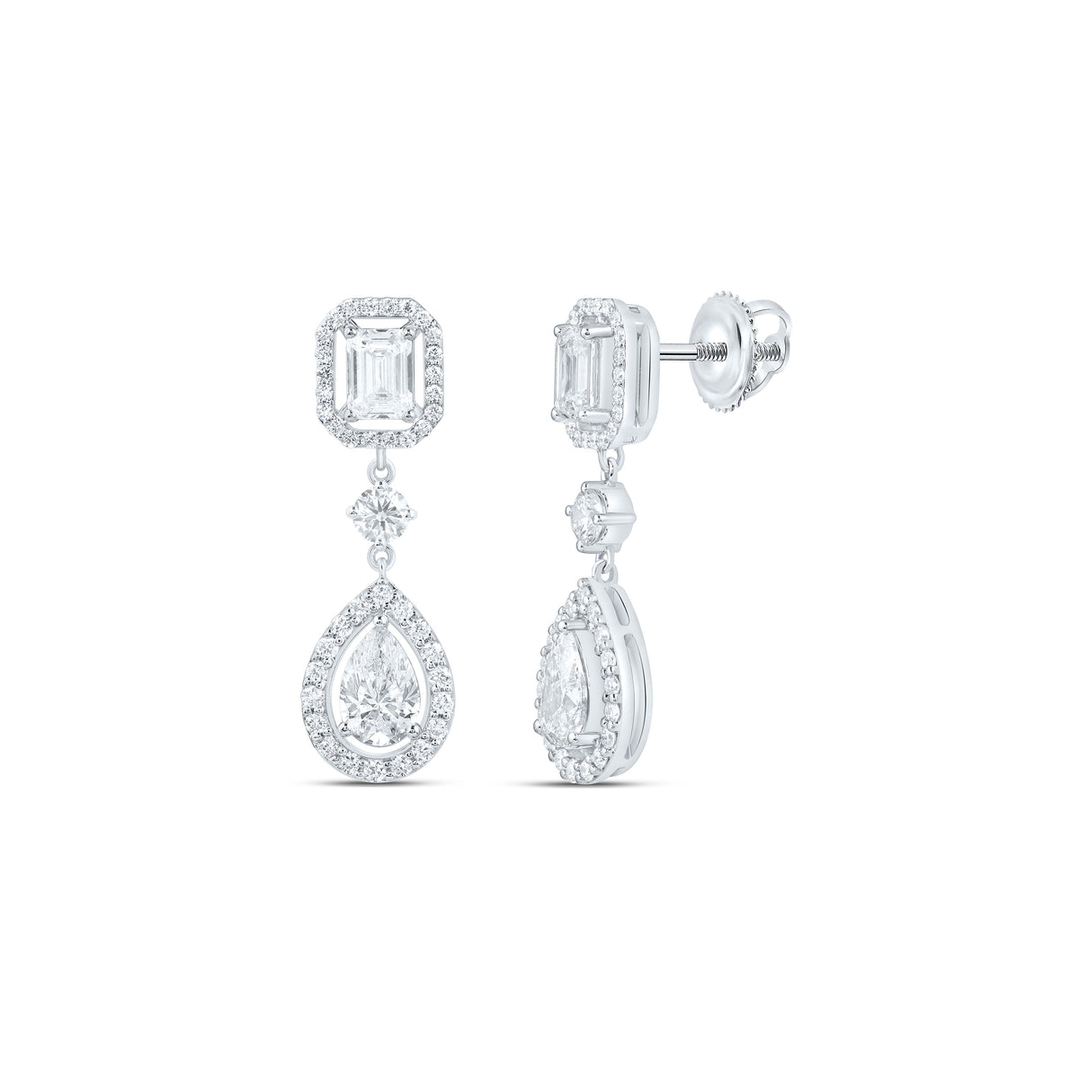 14K Yellow Or White Gold 3 7/8 Cttw Lab Grown Diamond Fashion Dangling Earring