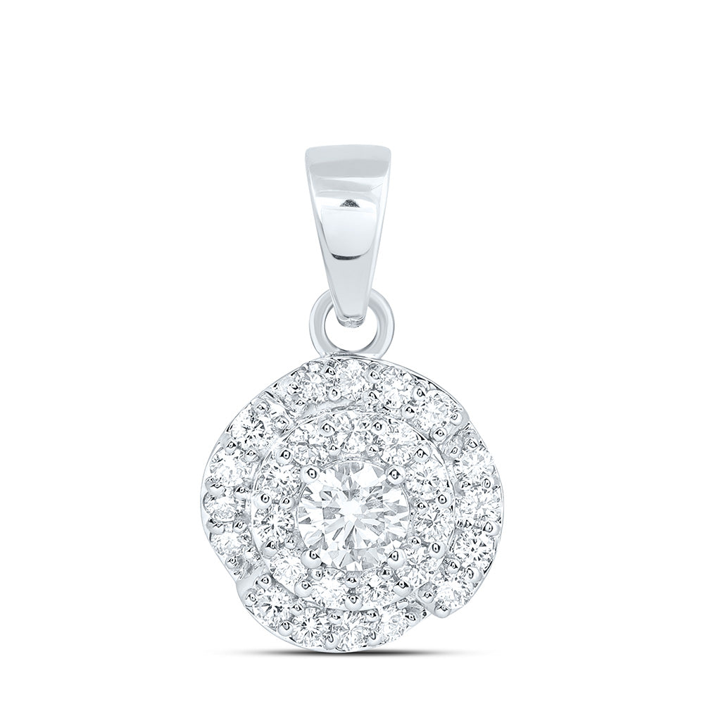 10K Yellow Or White Gold 3/4 Cttw Lab Grown Diamond Round Mens Pendant