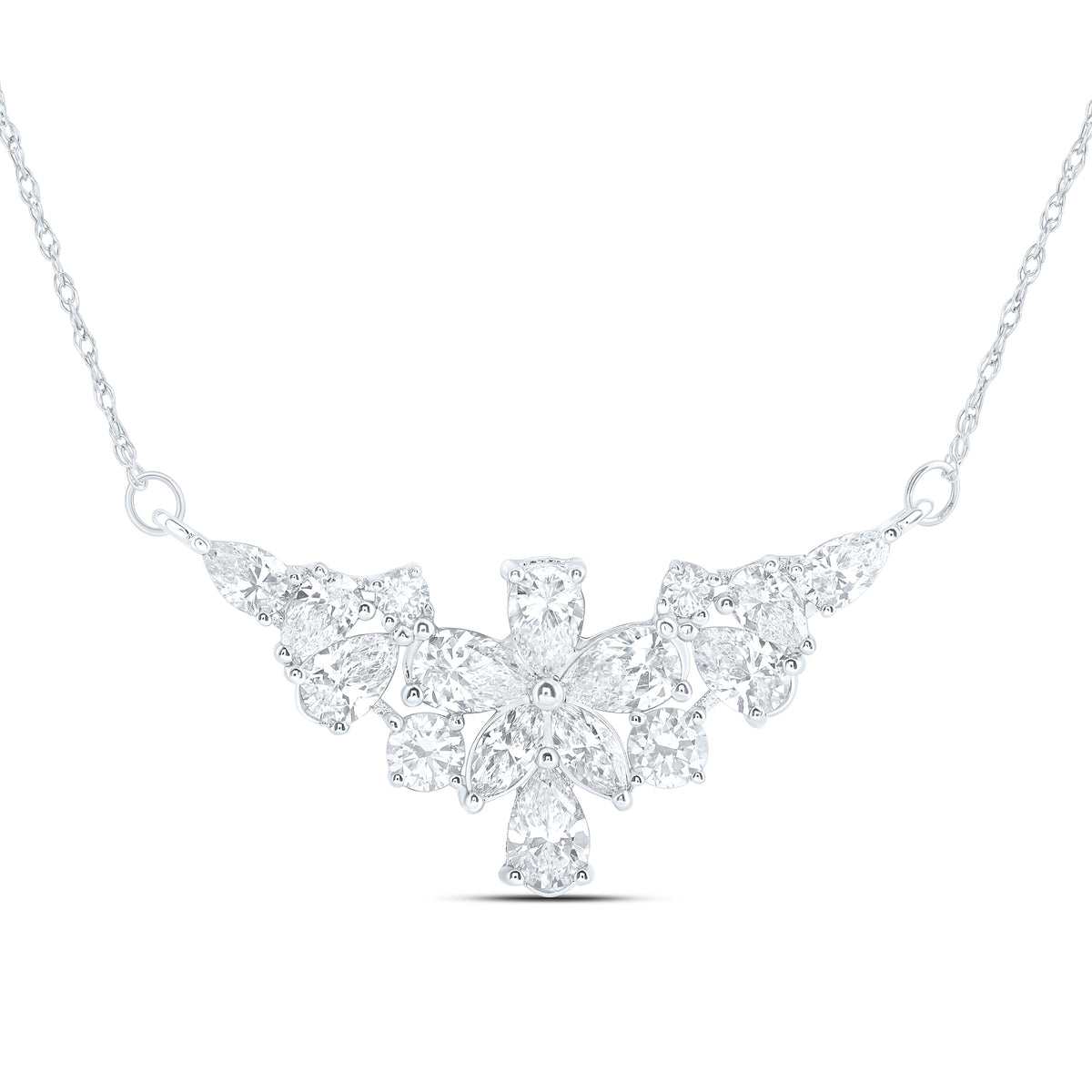 14K Yellow Or White Gold 2 Cttw Lab Grown Diamond Fashion Necklace (18 Inch)