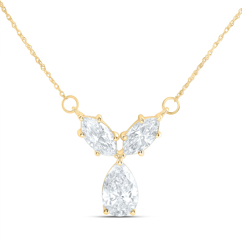 14K Yellow Gold 2 Cttw Lab Grown Diamond Fashion Necklace (18 Inch)