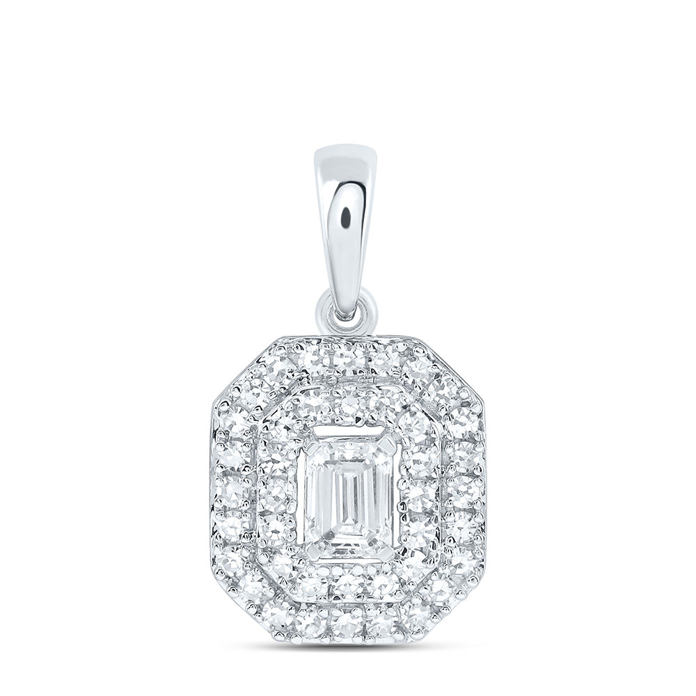 10K Yellow Or White Gold 1/2 Cttw Lab Grown Diamond Octagon Charm Pendant