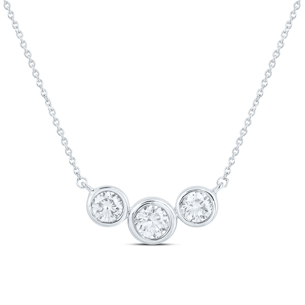 10K Yellow Or White Gold 1 Cttw Lab Grown Diamond Chain Necklace (18 Inch)