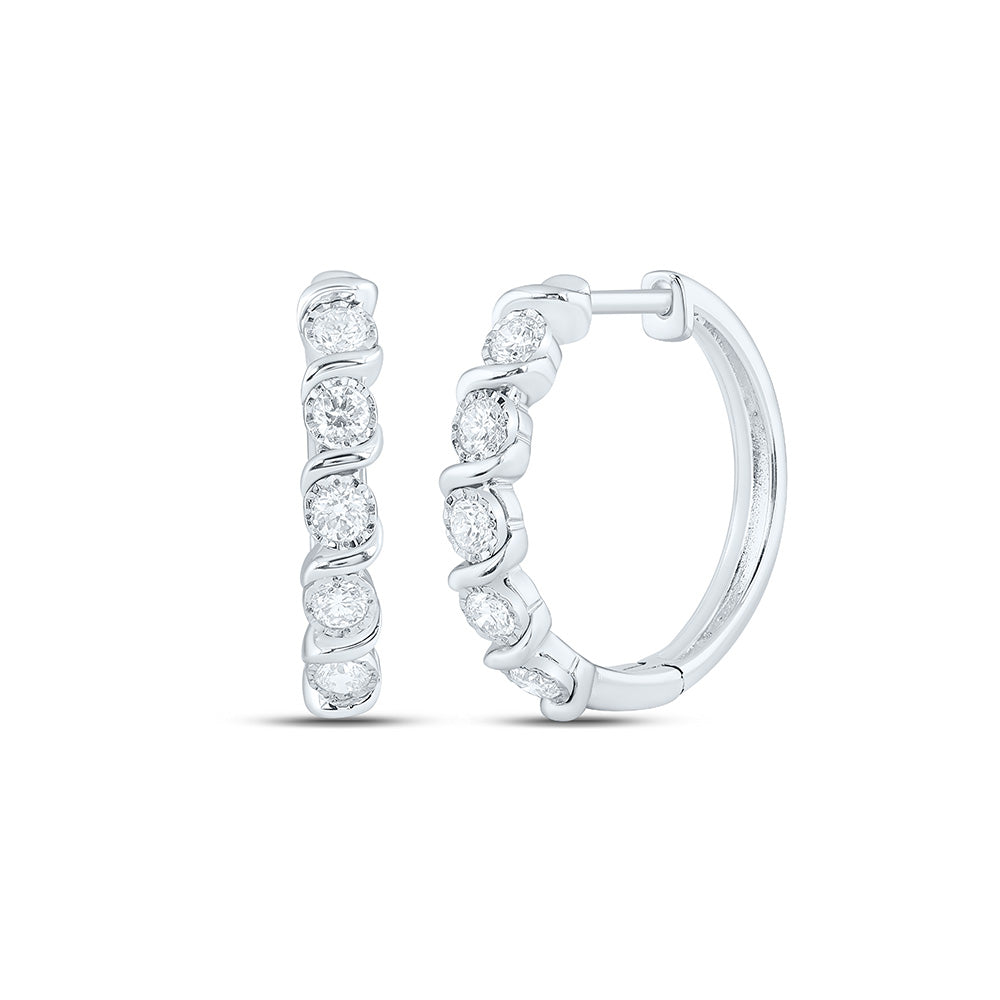 Sterling Silver 1/2 Cttw Lab Grown Diamond Hoop Earring