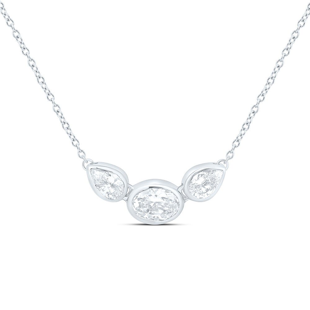 10K Yellow Or White Gold 1 Cttw Lab Grown Diamond Chain Necklace (18 Inch)