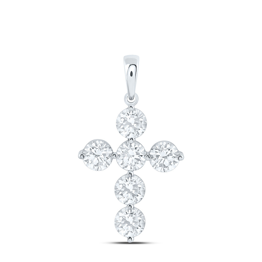 10K Yellow Or White Gold 1 5/8 Cttw Lab Grown Diamond Fashion Cross Pendant