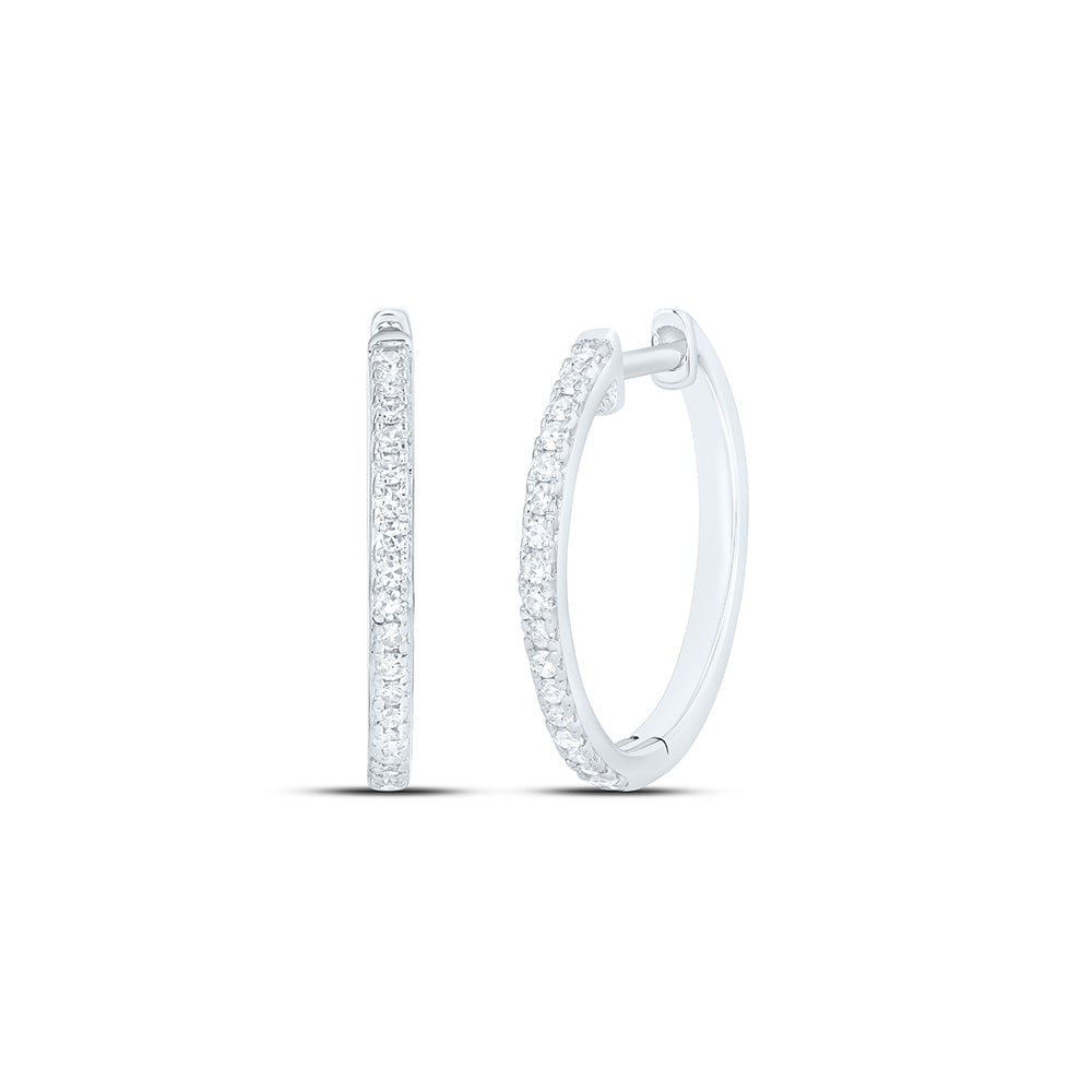 Sterling Silver 1/4 Cttw Lab Grown Diamond Hoop Earring