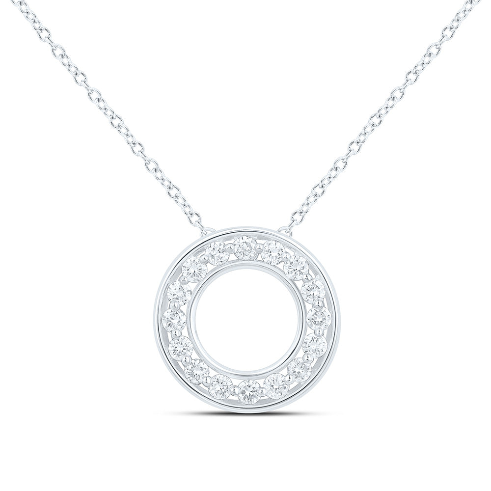 10K Yellow Or White Gold 3/8 Cttw Lab Grown Diamond Round Chain Necklace (18 Inch)