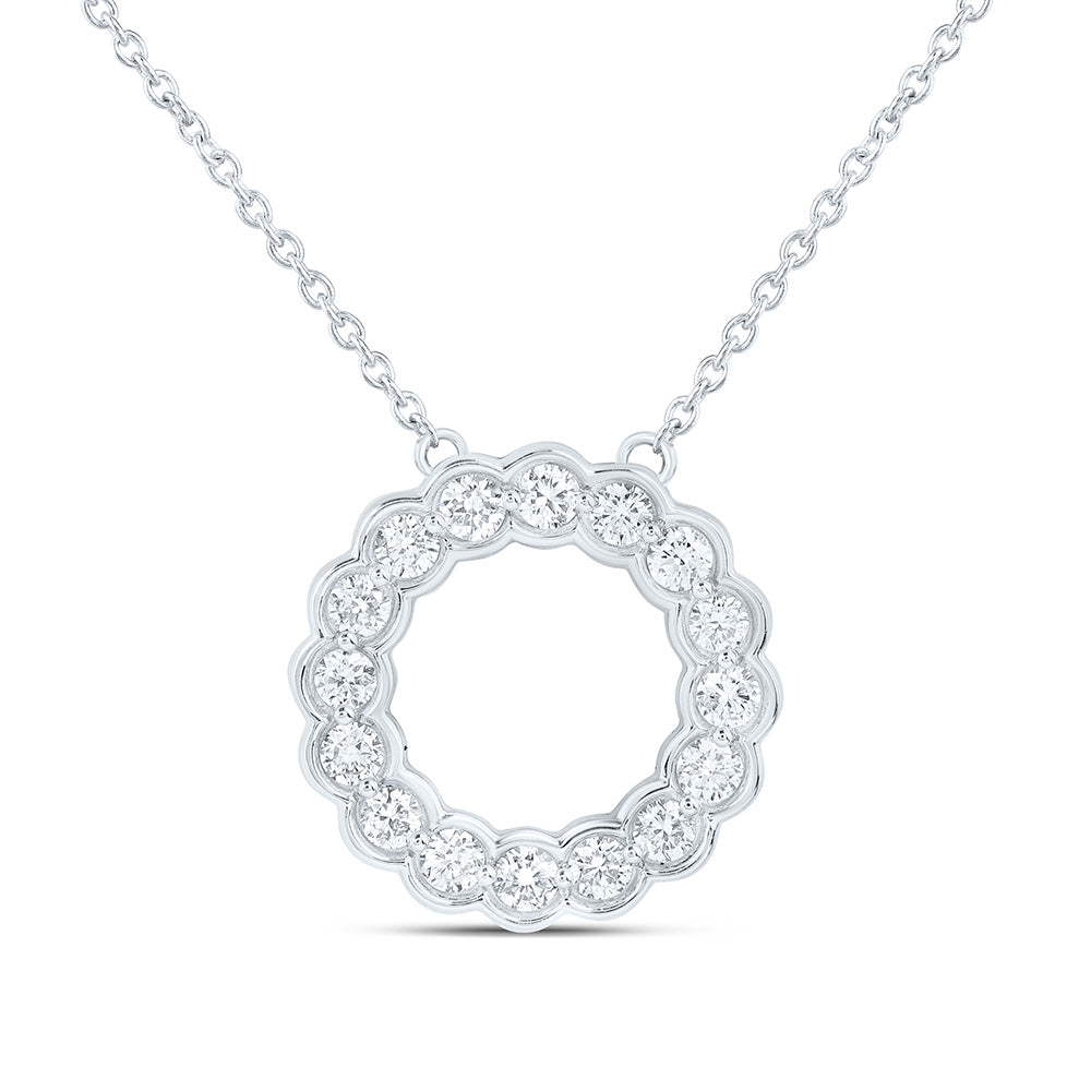 10K Yellow Or White Gold 3/8 Cttw Lab Grown Diamond Round Chain Necklace (18 Inch)