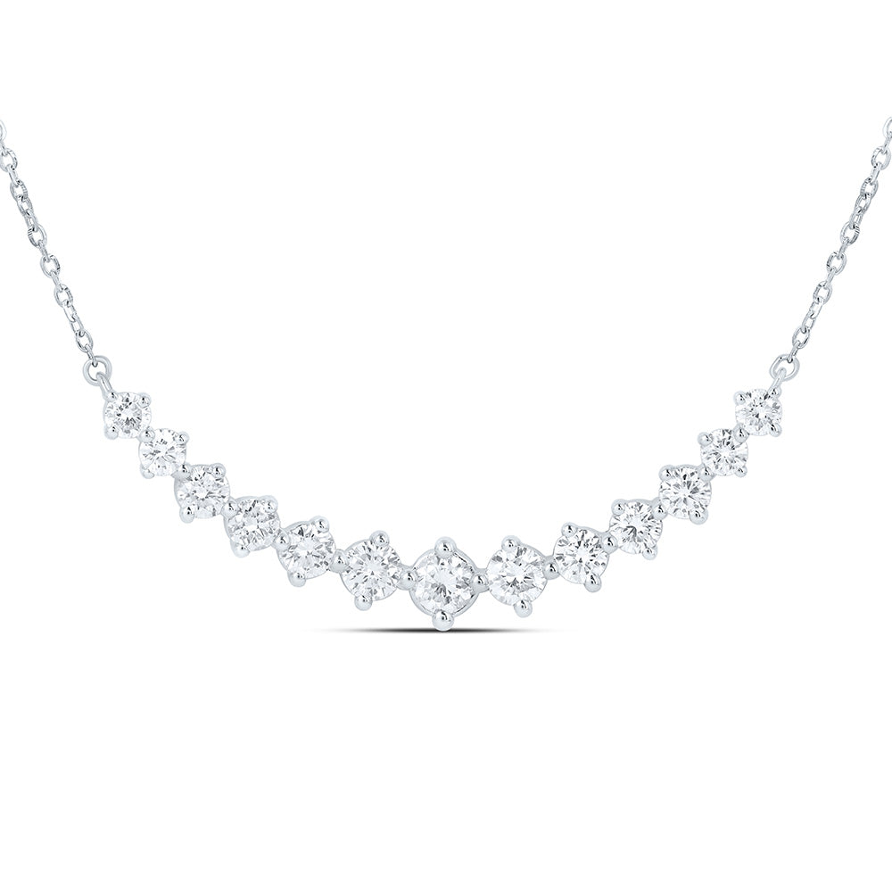 Sterling Silver 1 Cttw Lab Grown Diamond Chain Necklace (18 Inch)