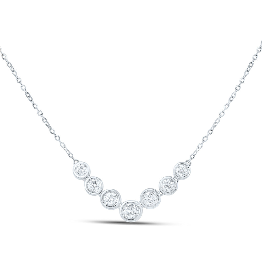 Sterling Silver 1/2 Cttw Lab Grown Diamond Chain Necklace (18 Inch)