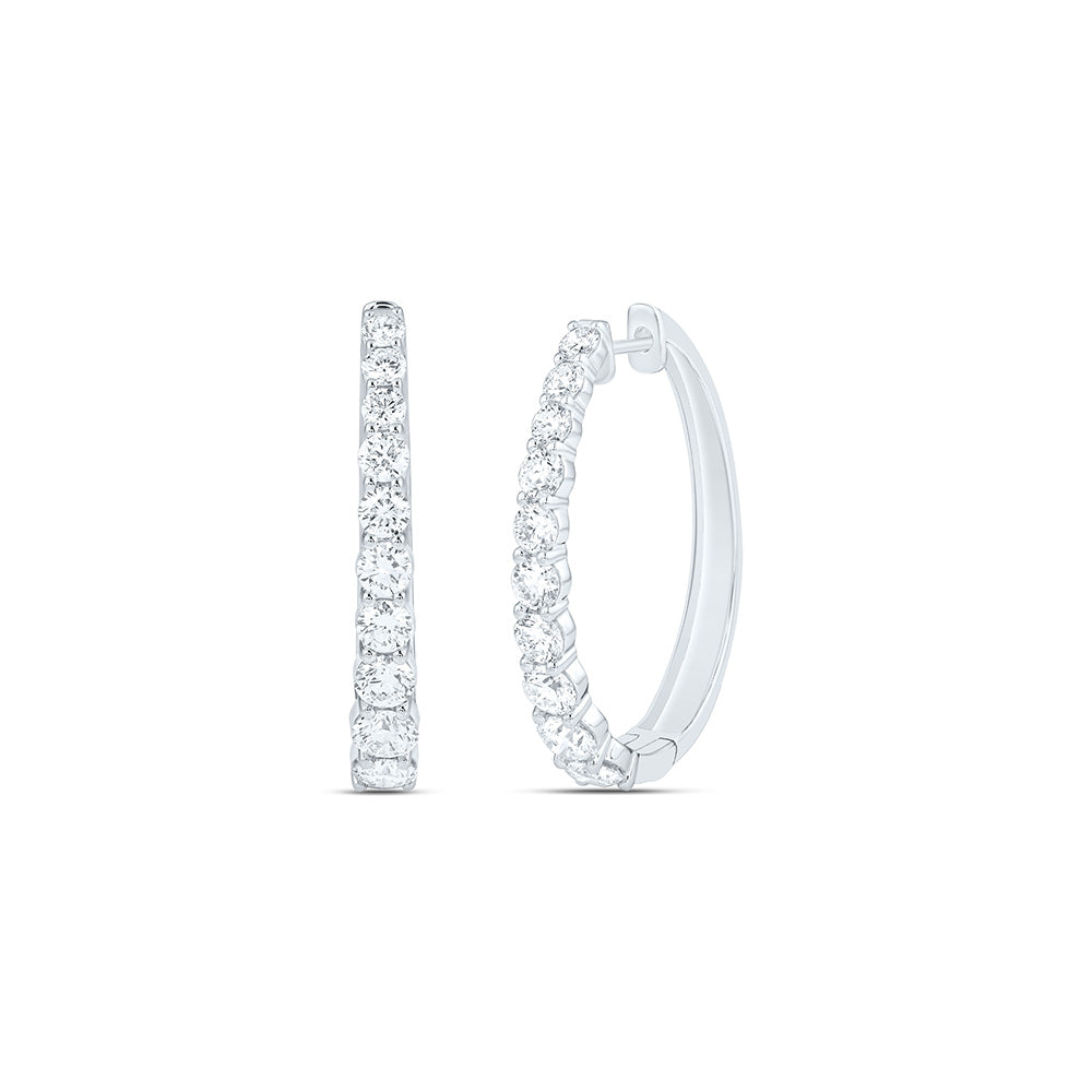 14K Yellow Or White Gold 3 Cttw Lab Grown Diamond Hoop Earring