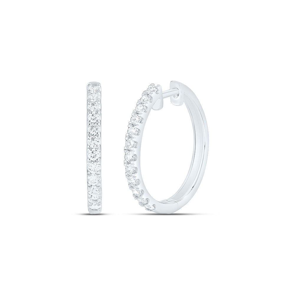 14K Yellow Or White Gold 2 Cttw Lab Grown Diamond Hoop Earring