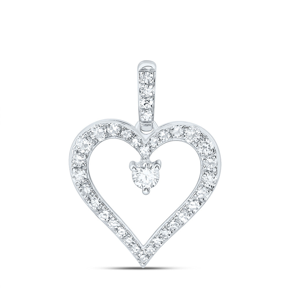 10K Yellow Or White Gold 1/2 Cttw Lab Grown Diamond Fashion Heart Pendant