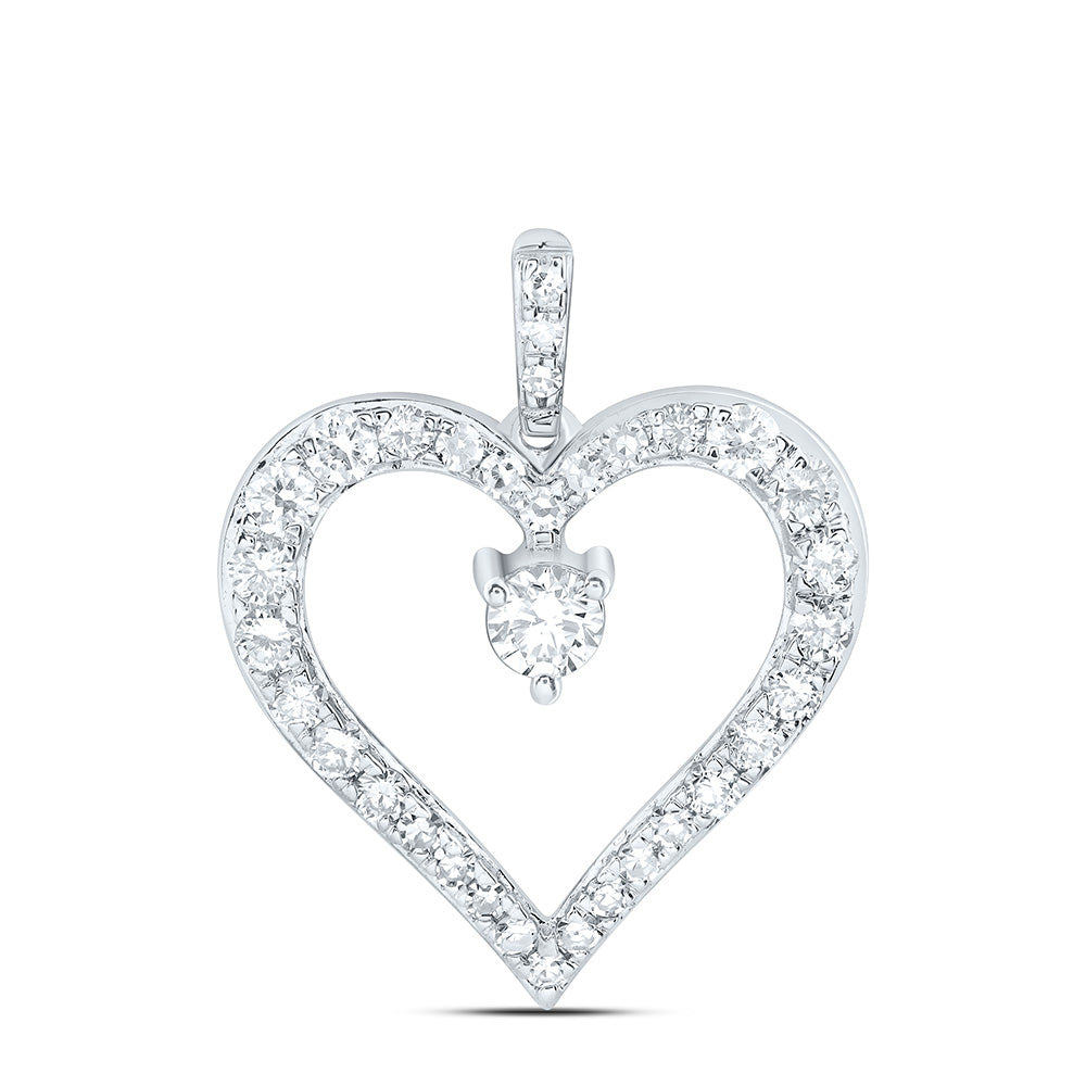 10K Yellow Or White Gold 1 Cttw Lab Grown Diamond Fashion Heart Pendant