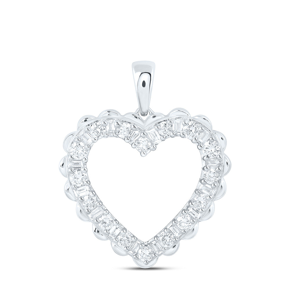 10K Yellow Or White Gold 1/2 Cttw Lab Grown Diamond Heart Charm Pendant