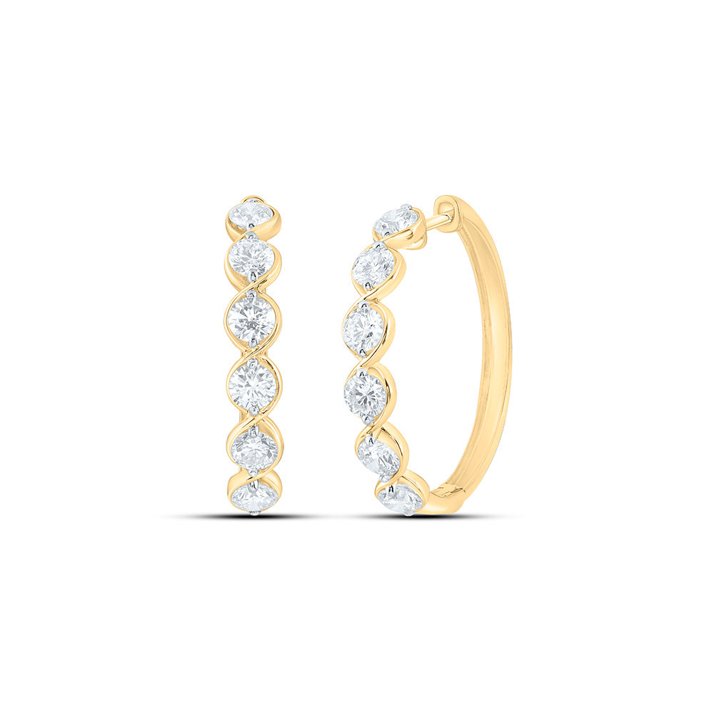 10K Yellow Or White Gold 2 Cttw Lab Grown Diamond Hoop Earring