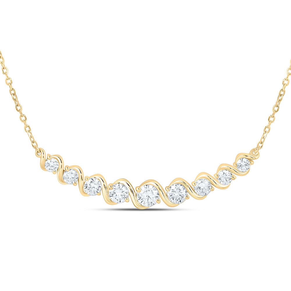 Sterling Silver 1 Cttw Lab Grown Diamond Chain Necklace