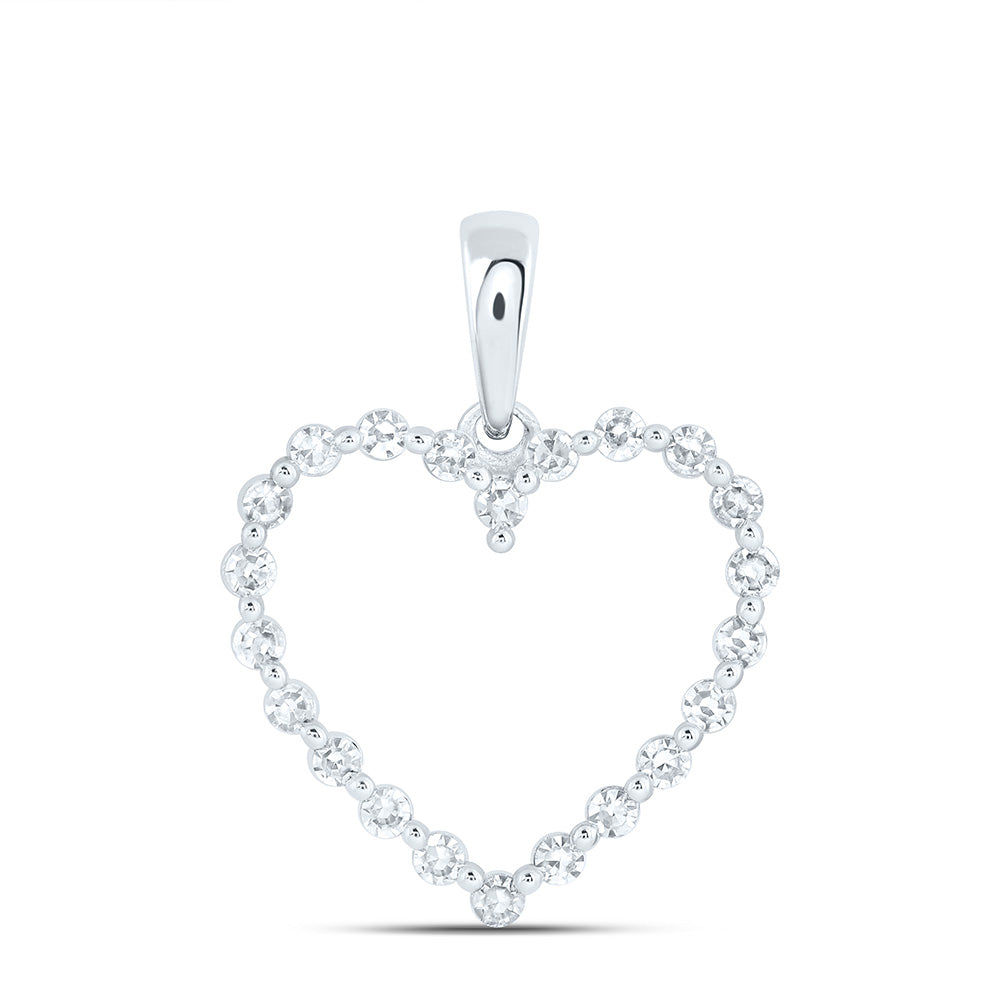 10K Yellow Or White Gold 1/4 Cttw Lab Grown Diamond Heart Charm Pendant
