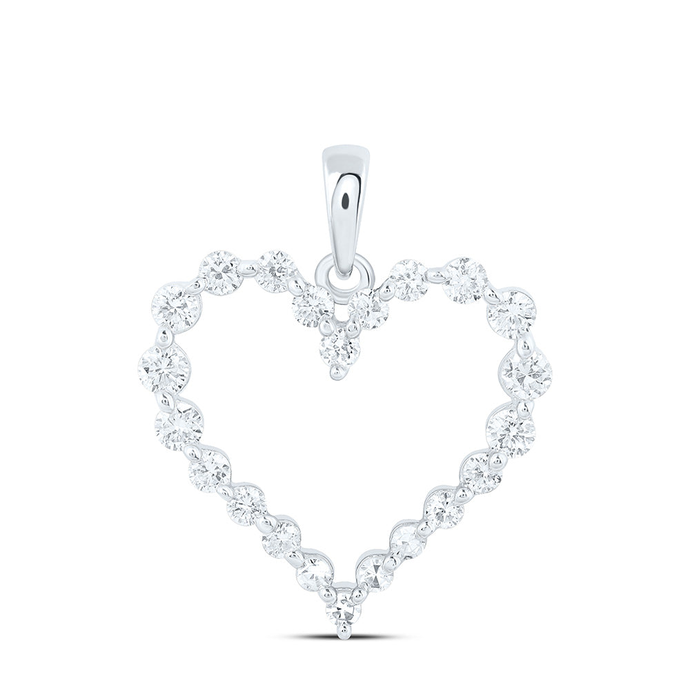 10K Yellow Or White Gold 1/2 Cttw Lab Grown Diamond Heart Charm Pendant
