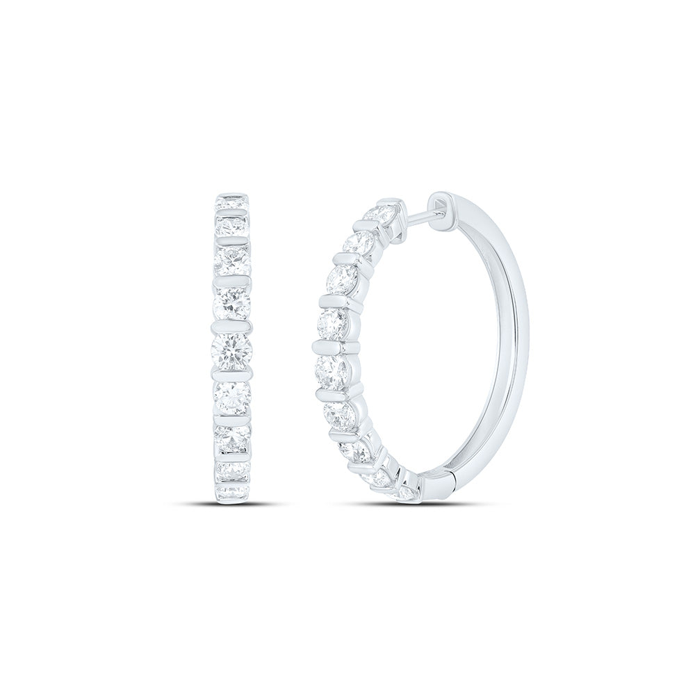 14K Yellow Or White Gold 2 Cttw Lab Grown Diamond Hoop Earring