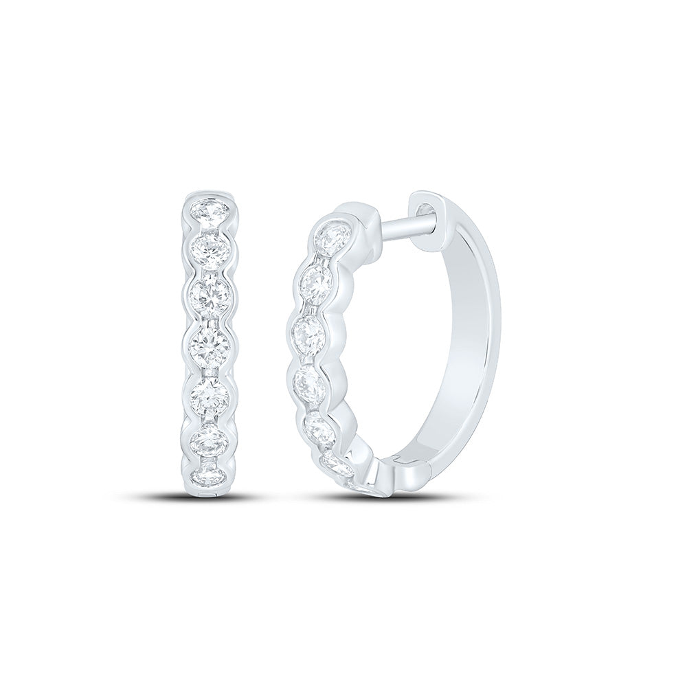 Sterling Silver 1 Cttw Lab Grown Diamond Hoop Earring
