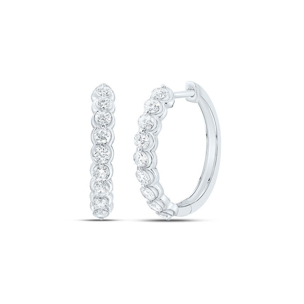 10K Yellow Or White Gold 1/2 Cttw Lab Grown Diamond Fashion Hoop Earring