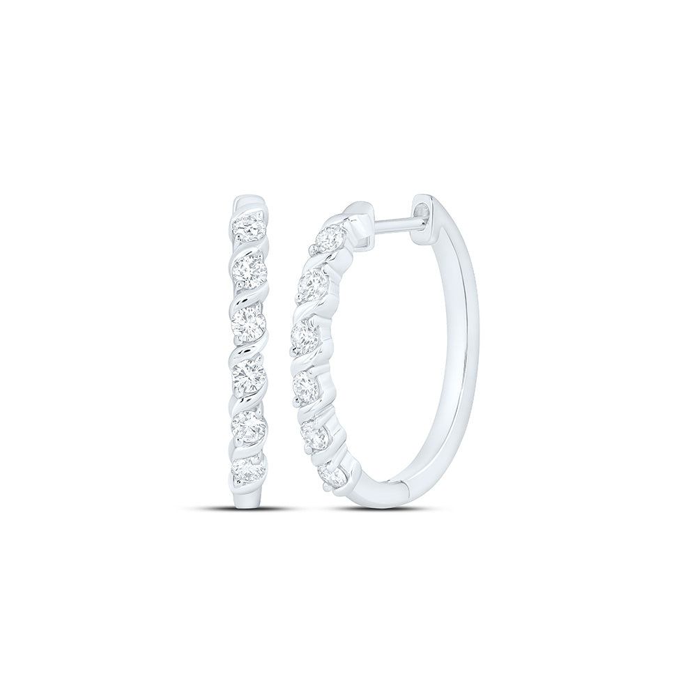 Sterling Silver 1/2 Cttw Lab Grown Diamond Hoop Earring