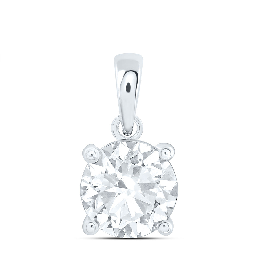 10K Yellow Or White Gold 1 Cttw Lab Grown Diamond Round Charm Pendant