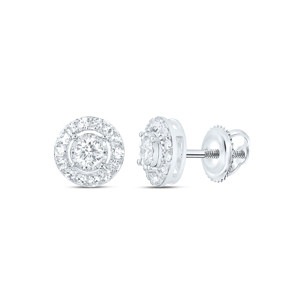 Sterling Silver 1/2 Cttw Lab Grown Diamond Round Earring
