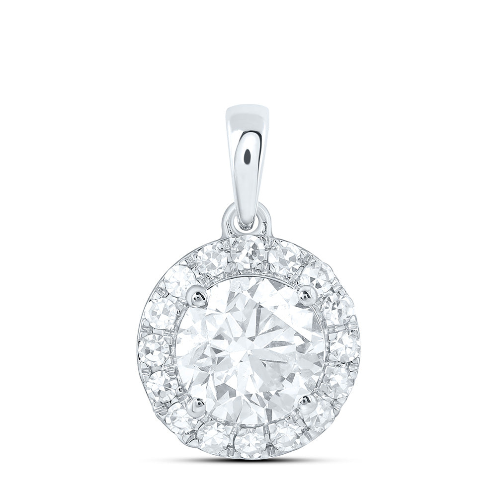 14K Yellow Or White Gold 1 1/5 Cttw Lab Grown Diamond Round Charm Pendant